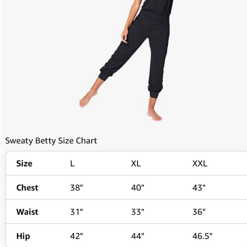 Sweaty Betty of London XS Sleeveless Black Jumpsuit Cotton - Picture 3 of 5
